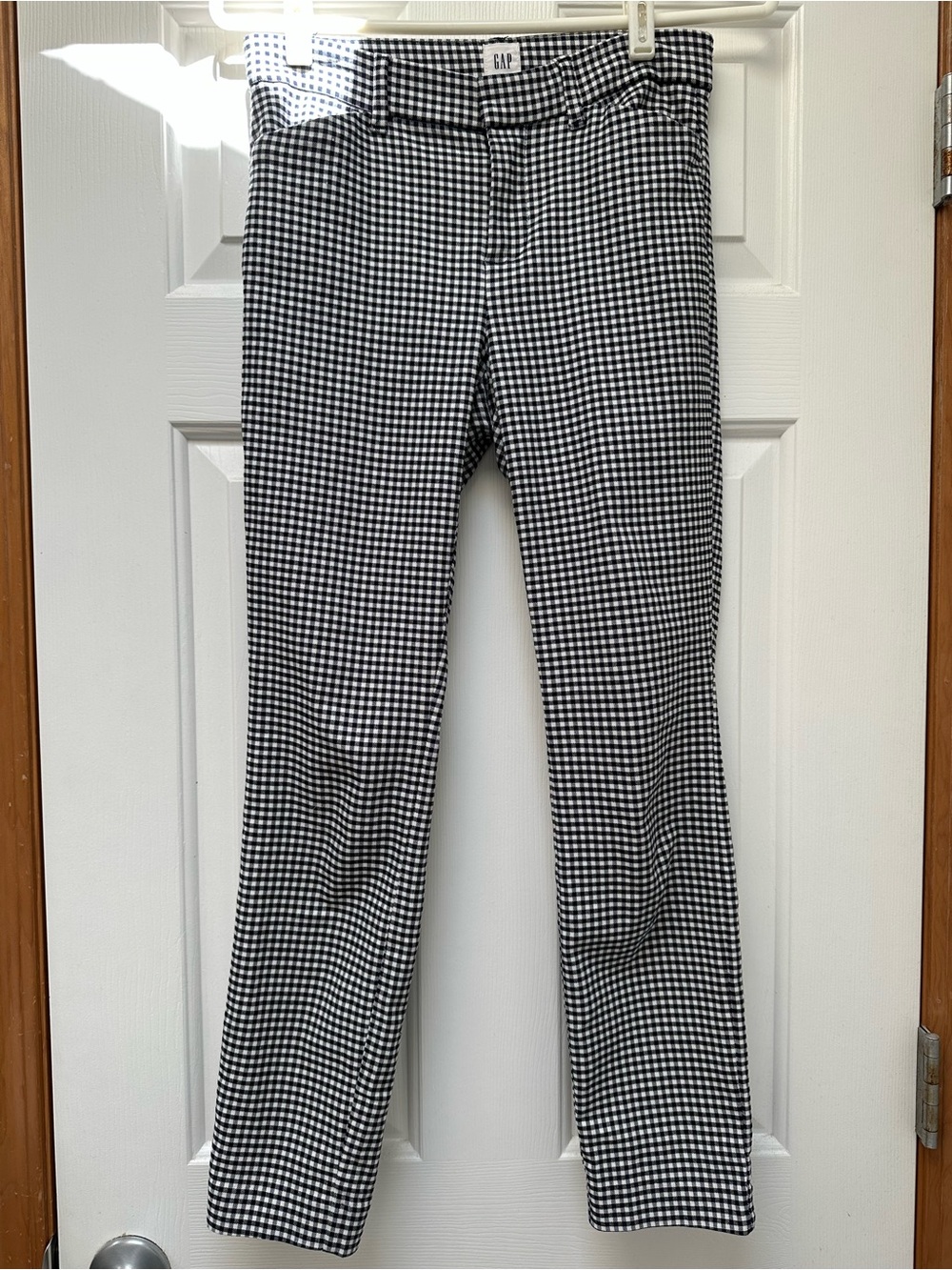 Navy Gingham Ankle Pants